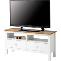 Hagge Home Скандинавская деревянная тумба для телевизора Lowboard TV Table TV Table Board Bench Living Room 110 x 37 H55 Small White Brown