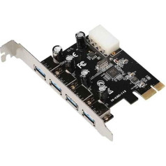 E33CS 4-Port USB 3.0 Super Speed Card PCIe Express Card 4X USB 3.0 Type A Female Interface Card USB 3.0 Play for PC Motherboard - USB Splitter Internal PCI Express Adapter