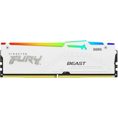 Kingston Fury Beast White RGB XMP 32GB 6000MT/s DDR5 CL30 DIMM Desktop Gaming Memory Kit with 2 - KF560C30BWAK2-32