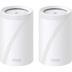 TP-Link Deco BE65 WI-FI Mesh WLAN Set (2-Pack), BE9300 Tri-Band Router and Repeater (6 ГГц, порт Ethernet 2,5 Гбит/с, скорость WiFi 9 Гбит/с, WPA3, каналы 320 МГц)