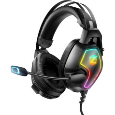 Игровая гарнитура для ПК PS4 PS5, Gamer Pro Ultralight LightSYNC RGB с подвесным оголовьем, шумоподавлением, гибким микрофоном, микрофоны