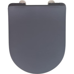 Wenko Sedilo Premium Toilet Seat Matt Grey - Туалетное сиденье с механизмом Soft-Close, антикоррозийная защелка, гигиеничное, крепление из нержавеющей стали, покры