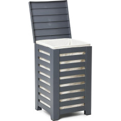 Корзина для белья TATAY Lombok объемом 55 л из полипропилена BPA Free с крышкой Серый цвет Размеры: 34 x 34 x 58 см