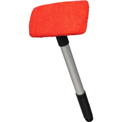 ToM PaR Car Wash with Microfibre Telescopic Handle I Car Window Cleaner I Remains Dust, Water from Windows, Water Vapour I 3-Layer Swivel Head I Length: 38-52 cm I Red