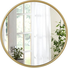 WOLTU Круглое настенное зеркало 40 см, круглое зеркало с золотой рамой, современное подвесное зеркало для ванной комнаты, спальни, гостиной, пр