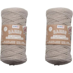 GLOREX 5 1005 04 Bands Macrame Супермягкая текстильная пряжа 60% хлопок / 40% вискоза для вязания крючком, вязания, вязания узлов и текстильного дизайна, 250 