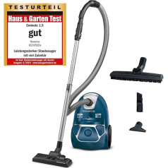 Пылесос Rowenta RO3950 с мешком 750 Вт = 2000 Вт Очень тихий, гигиенический фильтр, с насадкой для паркета, синий, пылесос.