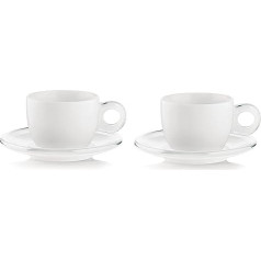Guzzini - Gocce, 2 Cappuccinotassen mit Untertassen - Transparent, 37 x 21 x h13 cm | 300 cc - 27740000
