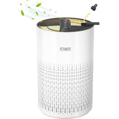 Luftreiniger für Zuhause mit ätherischem Öl Diffusor, FITNATE HEPA Filter, Luftreiniger für große Räume bis zu 20 m² und filtert 99,9% Tierhaare, Staub. 20dB leiser Luftreiniger, weiß
