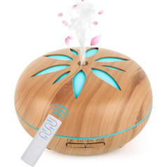 Ароматический диффузор GeeRic, 550 мл - ультразвуковой увлажнитель - ароматерапевтическая масляная горелка с 7 светодиодными цветами