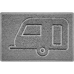 Nicoman Caravan Doormat рельефной формы устойчивый к пятнам моющийся для использования в помещении или на улице Ловец грязи Спагетти серый малый (60 x 4