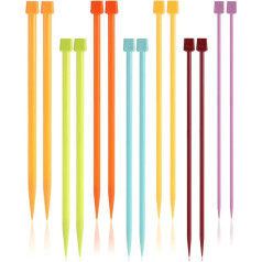 14pcs Knitting Needles Set Plastic Straight Single Point Colorful Beginner Straight Knitting Kids Knitting Needles 4mm Beginner Knitting Tool 4mm-10mm