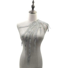 Uteruik Вышитые кружева аппликация шить на для DIY вырез лиф пояс свадебное платье невесты платье выпускного вечера (#A)