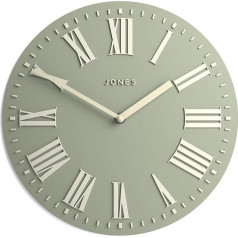 JONES CLOCKS Традиционная 12-дюймовая премиум-конвекс-вандура для внутренних помещений, The Strand' в цвете Grün 30 x 30 x 4 см