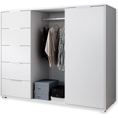 Stella Trading Полувысокий шкаф Lucia идеально подходит для наклонных крыш, компактный комод с большим количеством мест для хранения в белом цвете, 