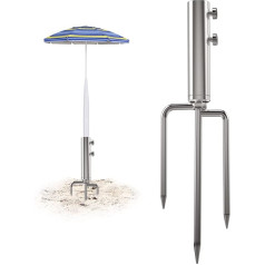 Mikytoper Якорь для основания зонта с 3 шипами, сверхмощная металлическая база для зонта на открытом воздухе, стальной якорь для пляжного песка 