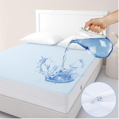 Jet's Home Super King Size Waterproof Mattress Protector (180 x 200 x 30) with Zipper, 6 Side Protectors, Bed Bugs and Mite Mattress Cover