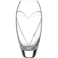 DIAMANTE Bud Vase 'Hearts' - маленькая хрустальная ваза ручной огранки с кристаллами Swarovski и дизайном сердца - 18 см