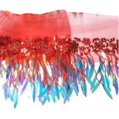 Sequin Fringe Floral Tulle Lace Ribbon Trim Trim Fabric Embroidered Applique Sewing Craft Scrapbooking Embellishments 3ft