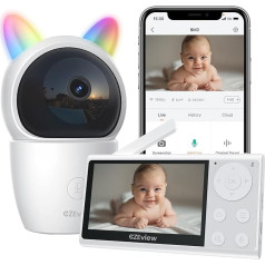 Радионяня с камерой, детская камера (ярко-белая)