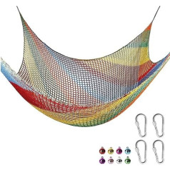 Generic Cargo Net Climbing Kids, Climbing Net for Kids | Playground Safety Net | Double Layer Playground Safety Net for Park, Multicoloured Indoor and Outdoor Decor Rope Net