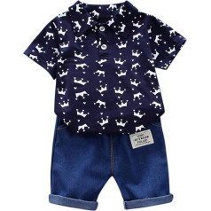 2024 2-Piece Baby Clothing Set - Рубашка Короткие Наборы T-Shirt Top + Летние Брюки Дети Мальчики Спортивный Набор 2-Piece Милый Досуг Костюм Детская Одежда Пижам