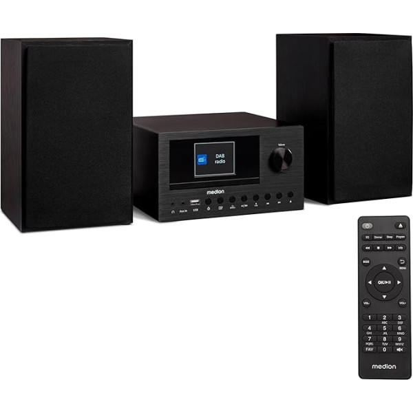 MEDION P85003 Микроаудиосистема, компактная система (интернет-радио, DAB+, PLL FM-радио, Bluetooth, USB-подключение, AUX, 2 x 150 Вт)