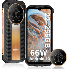 DOOGEE S110 [2023] Мобильный телефон ударопрочный, 22 ГБ + 256 ГБ (TF 2 ТБ), 6,58 дюйма FHD+ 120 Гц, Android 13 смартфон, ударопрочный, аккумулятор 10800 мАч 66 Вт, камера 