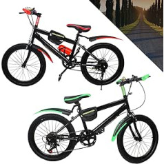 KenSyuInt 20 Inch Mountain Bike Children's Bicycle Carbon Steel Children's Bicycle Double Disc Brake Bicycle City Bike for Girls Boys