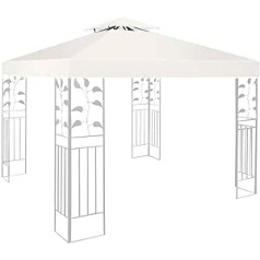Gazebo Roof 3 x 3 m Replacement Roof Waterproof, Double Roof Protective Cover, Garden Gazebo Replacement Roof, Stormproof Party Tent Replacement Cover, for Gazebo 3 x 3 m (Light Beige)