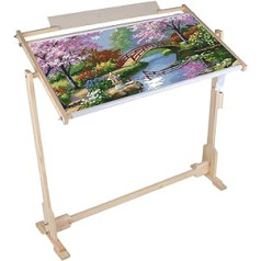 Embroidery Cross Stitch Frame, 360° Adjustable Embroidery Wooden Stand, Sturdy Thick Hardened Wood, Cross Stitch Frame for Cross Stitch Needlework Cross Stitch Stand, 80 x 52 x 79 cm