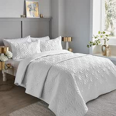 Serene Cavali Pinsonic Super King Duvet Set, White