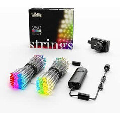 Twinkly, TWS250SPP Special Edition 250 RGB + White LED Fairy Lights, App Controlled LED Christmas Lights, Transparent Cable (20m), IoT & Razer Chroma,Decorations for Indoor and Outdoor Use