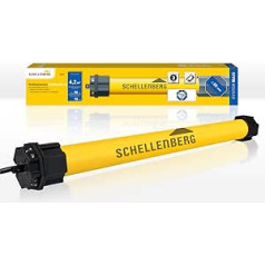 Schellenberg 20610 Maxi Standard Roller Shutter Motor, 10 Nm, Mechanical End Position Adjustment, Tubular Motor for 60 mm Shaft, up to 4.2 m² Shutter Area, Set Including Wall Bearing