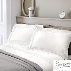 Serene “Renaissance” Embroidered Lace Duvet Cover Set - Ivory-Coloured - For Single Beds