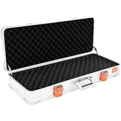 ALUBOX Rifle Case, Choose Length 84 cm, 117 cm, 135 cm, Long Weapon Case, Guncase, Silver, Music Intruments, Storage, Hard Shell, Waterproof, Lockable