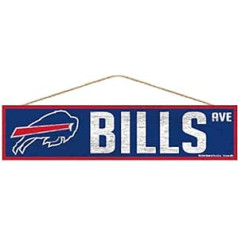 Wincraft NFL Buffalo Bills SignWood Avenue Design, Team-Farbe, 10,2 x 43,2 cm