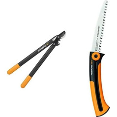 Сучкорез и ручная пила для свежей древесины Fiskars PowerGear II 55 см с антипригарным покрытием, крупные зубья, длина пильного полотна: 16 см, выдвижн