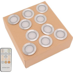 10-teiliges LED-Deckleuchten-Set, 0,8 Вт, 304 Edelstahl, IP67, Wasserdicht, LED-Deck-Einbauleuchte, 90-265 В (EU-Stecker)