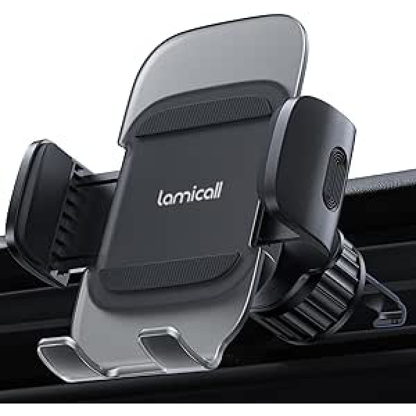 Lamicall Mobile Phone Holder, Mobile Phone Car Mount - [2023 Spring Clip] Universal Ventilation Car, 360 Degree Vent Car Holder for iPhone 15/14/13/12 Pro Max Plus, Samsung, 4-7 Inch Smartphone