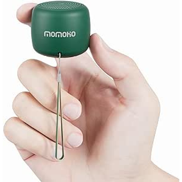 MOMOHO Waterproof Bluetooth Speaker Wireless Mini Portable Speaker Short Design IPX7 Smallest Speaker TF Card Game Support for Outdoor, Shower, Party, Hiking (Green)
