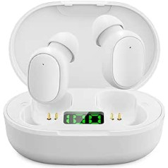 xihama Bluetooth Headphones, Wireless Bluetooth 5.3, 30H Playtime, LED Power Indicator, Earphones for Sports/Work, USB-C, 2024 (White)