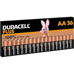 Duracell Plus AA Mignon Alkaline Batteries, 1.5 V LR6 MN1500, Pack of 36 (Amazon exclusive)