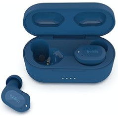 Belkin Soundform Play True Wireless In-Ear Headphones, 3 EQ Presets, Sweat-proof, Splash Resistant, IPX5 Protection, 38 Hours Operation for iPhone, Galaxy, Pixel etc. Blue, One Size, AUC005