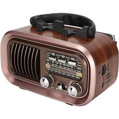 Bewinner Portable Retro Radio Speaker, Multifunctional Bluetooth Vintage Radio with Mobile Phone Holder, FM AM SW 3-Band Radio in Old Fashioned Classic Style for Home, Gift, Travel (RXBT628)