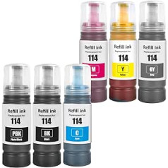 LAIPENG 114 Ink Compatible with Epson 114 for ET-8550 ET-8500 Printers 6-Colour Multipack (Black/Photo Black/Cyan/Magenta/Yellow/Grey)
