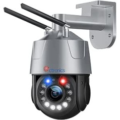 3G/4G LTE Outdoor Surveillance Camera with SIM Card, 30X Optical Zoom 5MP ctronics PTZ IP Camera Outdoor with 355°/90° Swivel, 150 m Night Vision, Person Detection, Car Tracking, Metal Housing