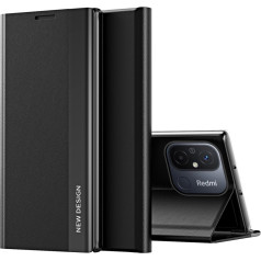 Чехол с клапаном и подставкой для Xiaomi Redmi 11A / Poco C55 / Redmi 12C Sleep Case Pro черный