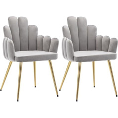 Wahson Office Chairs Стулья для столовой Wahson, комплект из 2, бархатные мягкие стулья, кресла-ракушки, кухонные стулья со спинкой, угловые стулья для с