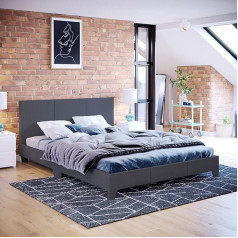 ‎Vida Designs Vida Designs Victoria 4ft Double Upholstered Fabric Headboard Bedroom Furniture Dark Grey Linen Wood Double (4 Foot)